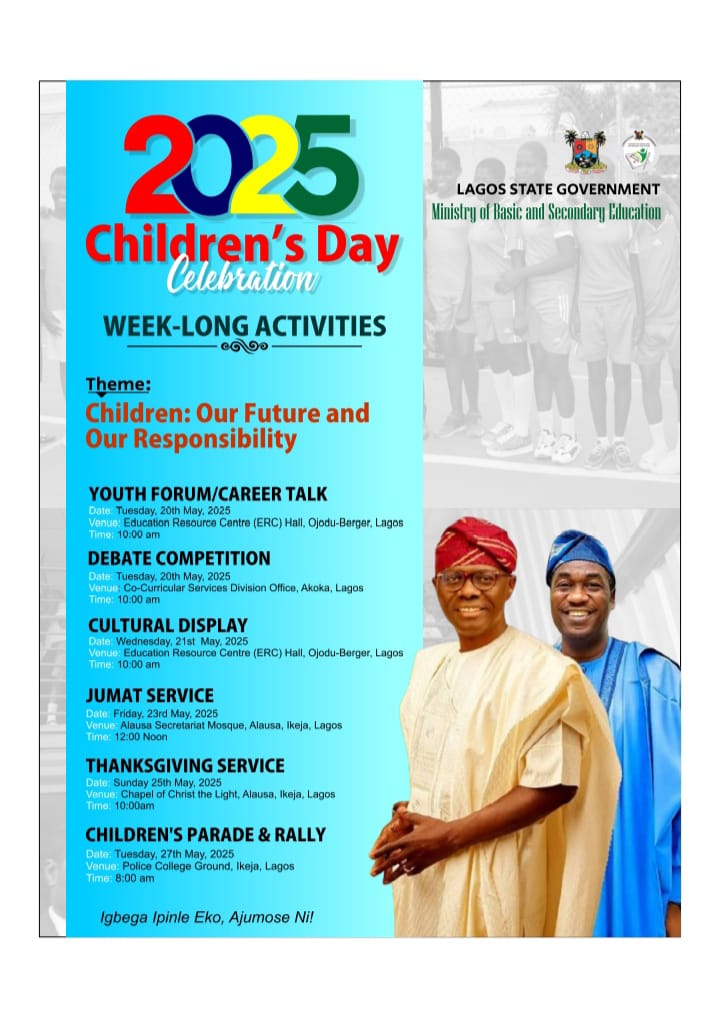 LASG ANNOUNCES WEEK-LONG CHILDREN'S DAY CELEBRATION