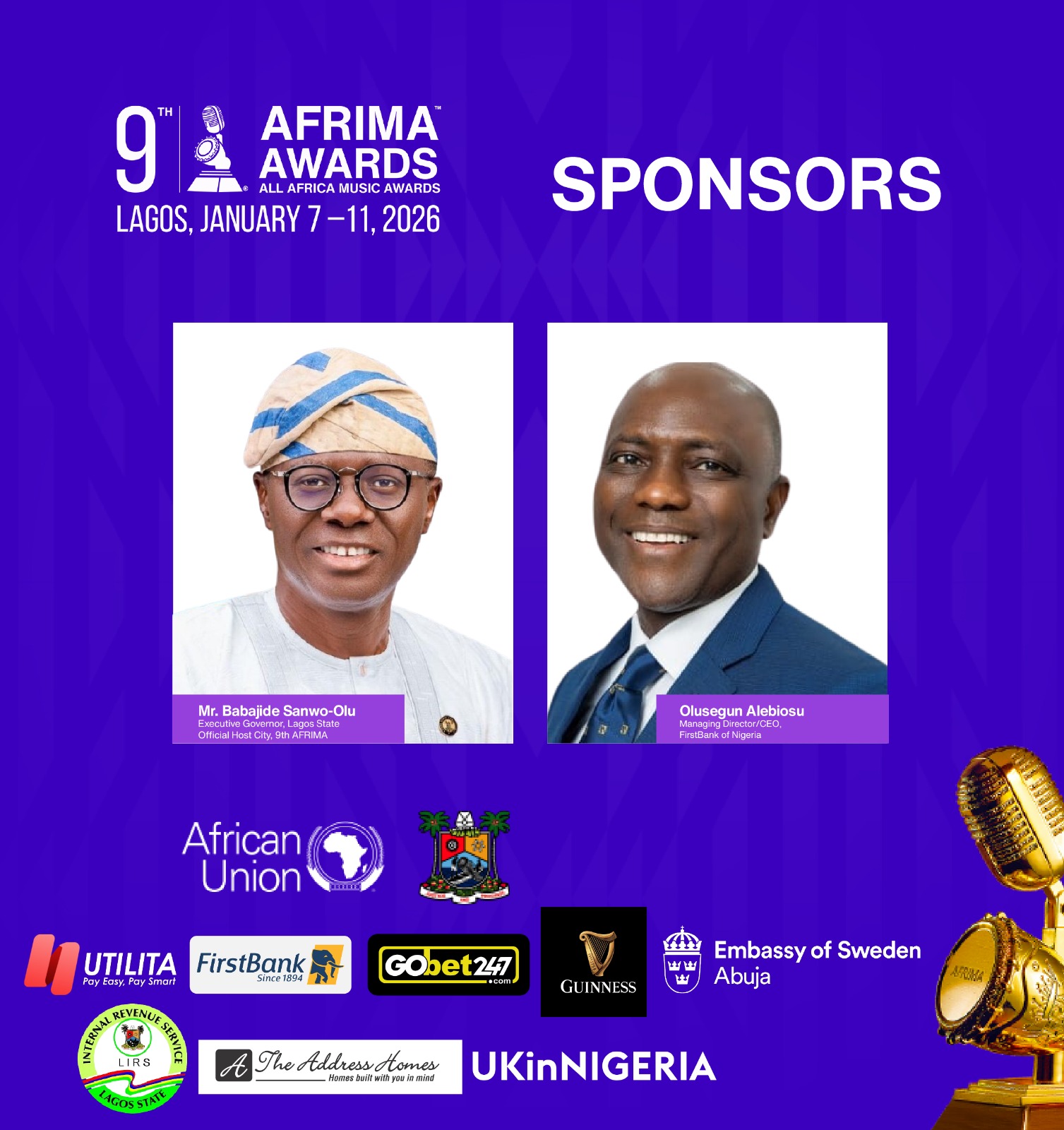 Lagos, FirstBank, Guinness, Others Lead Sponsorship Line-Up for 9th AFRIMA