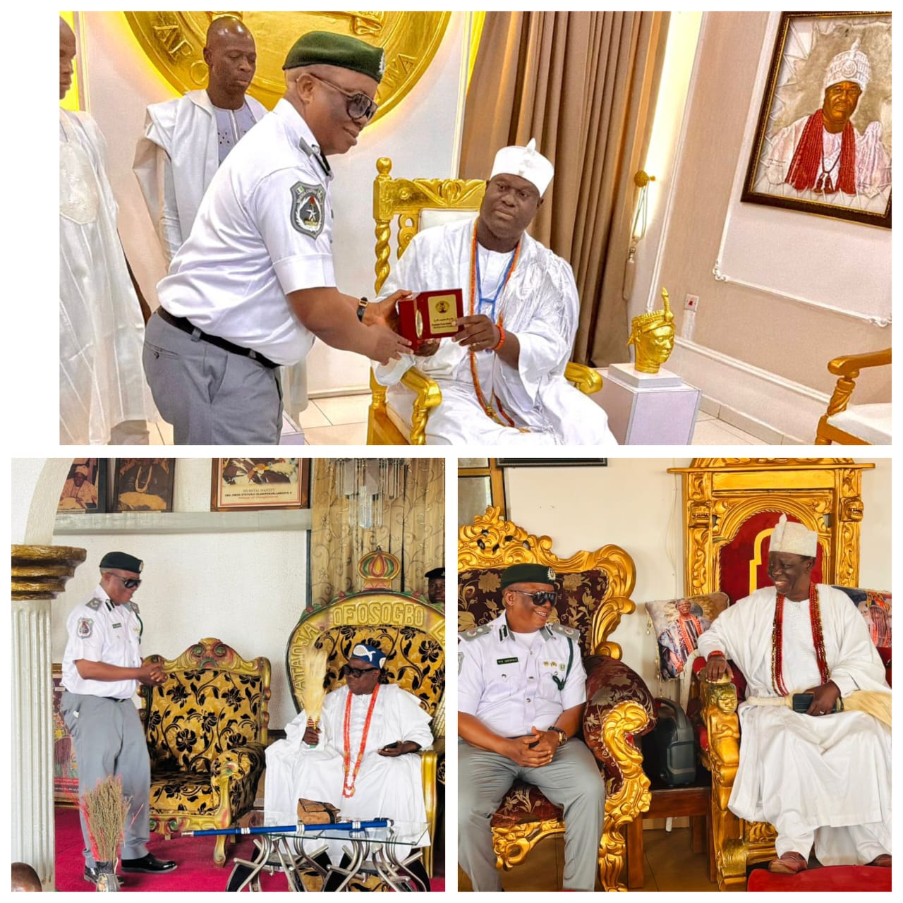 Oyo/Osun Customs Deepens Grassroots Partnership with Courtesy Visits to Ooni of Ife, Ogunsua, Ataoja