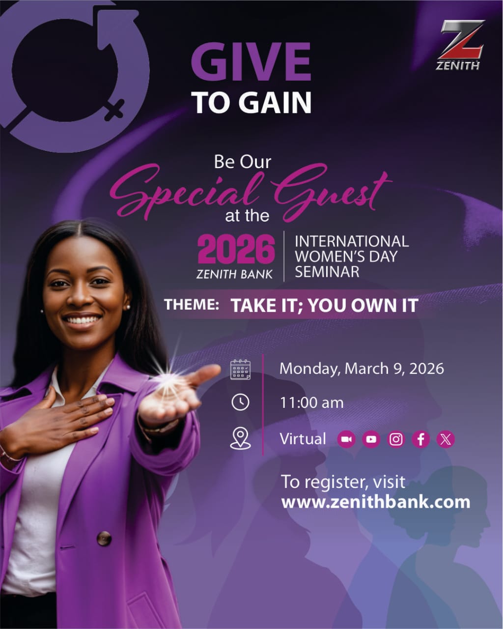 Zenith Bank to Mark IWD 2026 with High-Level Leadership Seminar