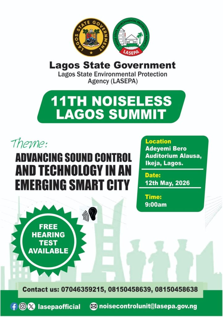 LASEPA SET TO HOLD 11TH NOISELESS LAGOS SUMMIT